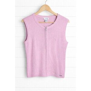 Collection L Cotton Blend  Pink Sweater  Zip Up Vest 14
